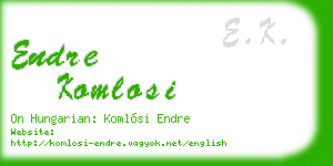 endre komlosi business card