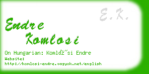 endre komlosi business card